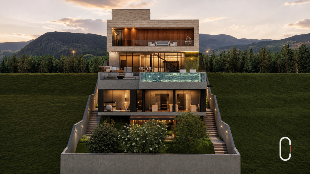 Casa Itatiba, em terreno declive