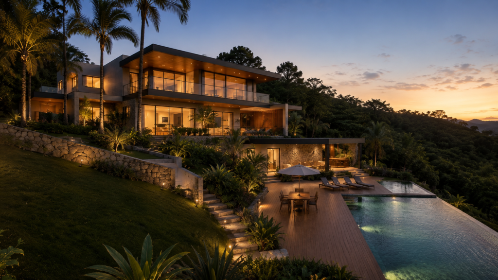 casa contemporanea terreno declive piscina campinas