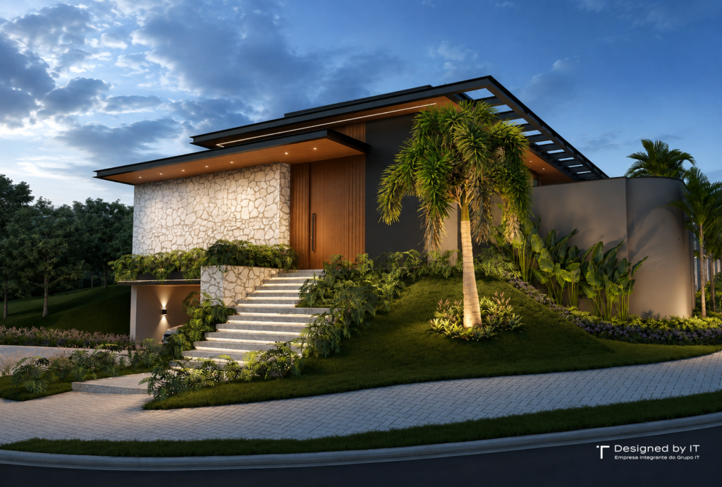 Arquitetura contemporanea para aproveitar o desnivel do terreno1