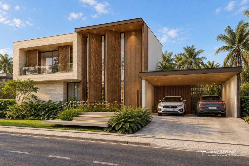 projeto de casa moderna com madeira no condominio haras patente em jaguariuna12